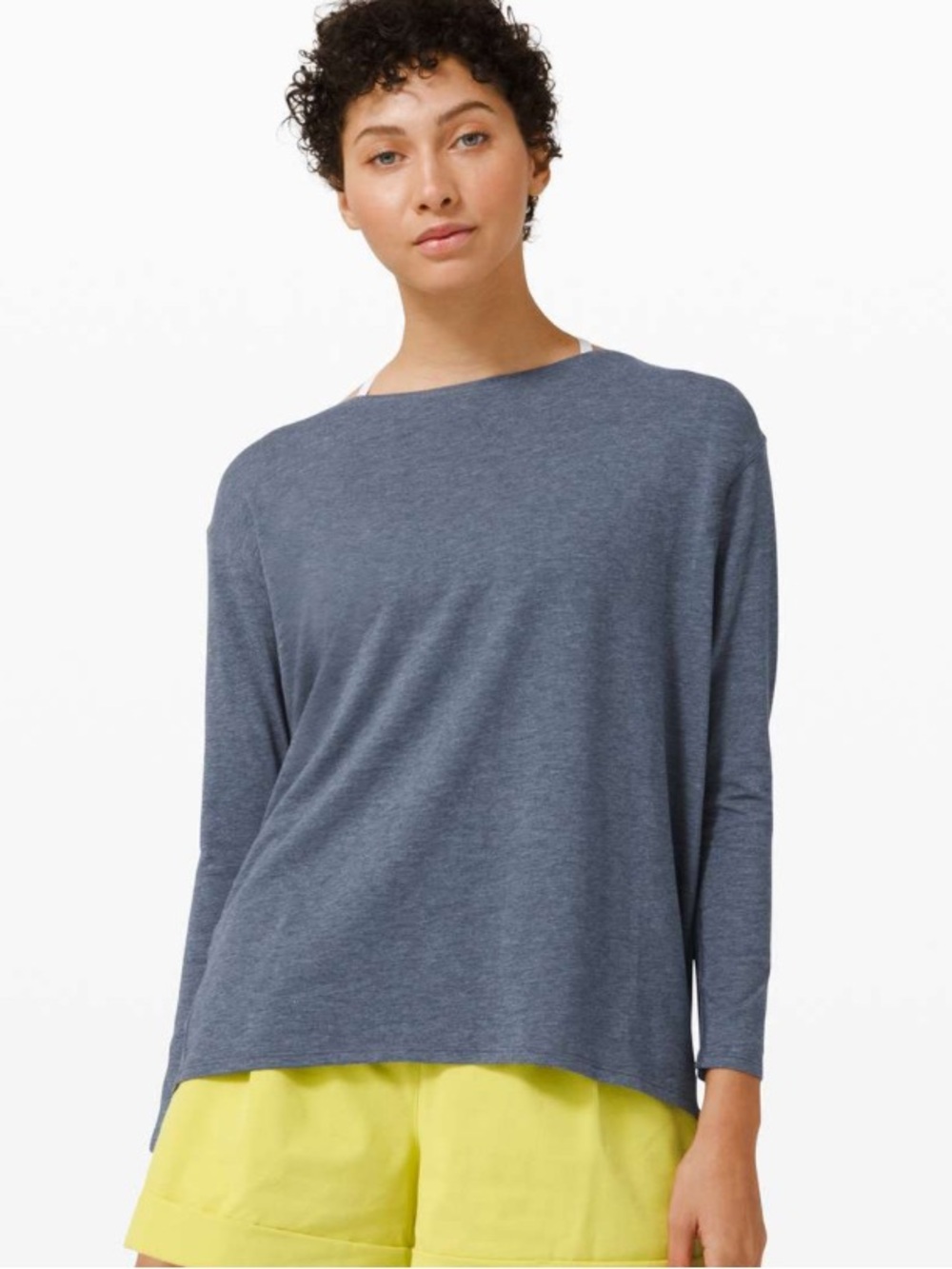 Lululemon Back In Action Long Sleeved Top in Heathered Code Blue